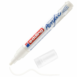 edding 5100 Acrylmarker medium - weiß - 1 Acrylstift wasserfest - mittlere Rundspitze 2-3 mm - Acryl Farben zum Malen auf Leinwand, Malpapier und Holz - Acrylstifte für Steine 01: 1 Stift - Verkehrsweiß matt Angebot bei HelloDeals