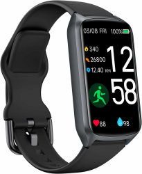 Fitness Tracker Fitnessuhr Damen Herren, bis zu 7 Tage Akkulaufzeit, 20+ Trainningsmodi, SpO2 Tracking, Schlafüberwachung, Herzfrequenzmessung, Schrittzähler, 5ATM Wasserdicht Aktivitätstracker Black Angebot bei HelloDeals