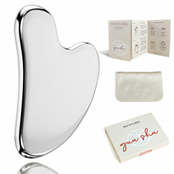 Rena Chris Gua Sha Stein, Edelstahl Gua Sha Stein für Kieferformung & Schwellungsreduktion, Hautpflege Geschenk (Silber) Angebot bei HelloDeals