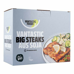 Vantastic foods Big Steaks 500g | Fleischersatz VEGAN | Soja Steaks als Fleischalternative mit Protein | Vegane Schnitzel zum Braten Angebot bei HelloDeals