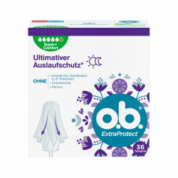 o.b. ExtraProtect Super + Comfort (36 Stück), Tampons für sehr starke Tage, Dynamic Fit Technologie & extra Schutzflügel für bis zu 100% Auslaufschutz während der Periode Angebot bei HelloDeals