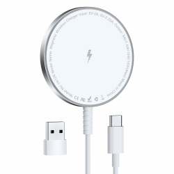 Mag-Safe Ladegerät für iPhone Ladestation: Magnet Wireless Charger Induktive Kabelloses Ladepad Kompatibel mit iPhone 16 15 14 13 12 und Air-Pods 3 2 Pro (Ohne Netzteil, 1 Stück) 1 Stück Weiß Angebot bei HelloDeals
