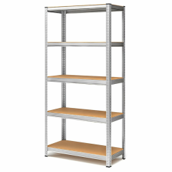 Blumixx Schwerlastregal mit 5 Böden – Getränkekistenregal, Kellerregal, Lagerregal, Metallregal, Standregal, Regal - 180 x 90 x 40 cm - Tragkraft pro Boden 175 kg - Aus 4 mm starkem MDF Holz 1 Stück Angebot bei HelloDeals