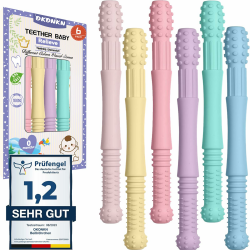 Beißröhrchen Zahnungshilfe Beißring Baby Bpa-Frei Silikon 6 Stück Us-Cpc Zugelassene Greifling (6 Stück) Angebot bei HelloDeals