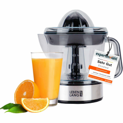 LEBENLANG Zitronenpresse elektrisch hohe Saftausbeute – Saftpresse, Orangenpresse 2 Drehrichtungen – Elektrische Fruchtpresse 2 Kegel - Orangen Edelstahl Zitruspresse Small Angebot bei HelloDeals