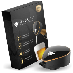 BISON Biersonikator - Ultraschall Flaschenaufsatz für Bier wie frisch gezapft - Geschenke für Männer Schwarz-gold Angebot bei HelloDeals