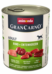 GranCarno Hunde Nassfutter mit Rind + Entenherzen (6 x 800 g), Hundefutter nass ohne Getreide und Zucker von animonda, für ausgewachsene Hunde, mit frischen fleischlichen Zutaten Rind + Entenherzen 800 g (6er Pack) Angebot bei HelloDeals