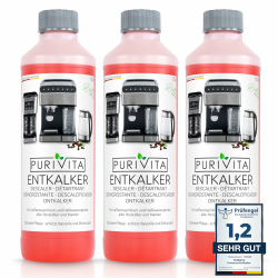PURIVITA - Universal Entkalker Kaffeevollautomat (3x 750ml) Entkalker Kaffeemaschine für ALLE gängigen Marken - 3 Flaschen 750 ml (3er Pack) Angebot bei HelloDeals