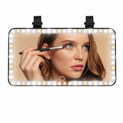 Kytpyi Auto Kosmetikspiegel, Auto Spiegel, Wiederaufladbarer Kratzfester Spiegel Sonnenblende Auto mit LED(3 Licht Modus), 23,5 * 12,7cm Einfach Praktisch Sonnenblende Spiegel für meist Auto Angebot bei HelloDeals