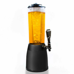 4,0L Biersäule Zapfsäule Kult Biertower Trinksäule Getränkespender Getränkesäule mit 1,3L Eiskühlung (1x Biertower Schwarz) Angebot bei HelloDeals
