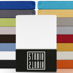 STUDIO Basic Spannbettlaken 120x200cm, 100% gekämmte Baumwolle, Oeko-TEX 100, Markenqualität, Bettlaken Spannbetttuch Jersey 120x200 - Weiß Weiß 120x200cm Standard Angebot bei HelloDeals
