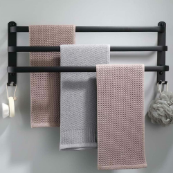 80CM Handtuchhalter Ohne Bohren, Handtuchhalter Schwarz, Handtuchhalter Bad, Handtuchhalter Wand Badezimmer Zubehör Set, 80CM Towel Bar Towel Rack Bathroom, Bathroom Accessories Set, Schwarz 01 80CM Angebot bei HelloDeals