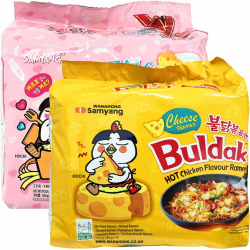 WaNaHong Samyang Hot Spicy Chicken Ramen Nudel Box (Carbonara Flavour 5 Packs & Cheese Flavour 5 Packs) Angebot bei HelloDeals