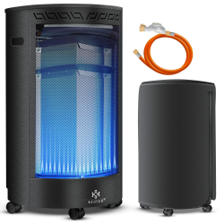 KESSER® Gasheizer Keramik 4200 Watt Gas Heizstrahler inkl. Gasdruckregler Gasschlauch - Gasheizofen inkl. Schutzhülle Gasheizgerät, Infrarot Keramikbrenner, Butan- oder Propangasflaschen, Schwarz Angebot bei HelloDeals