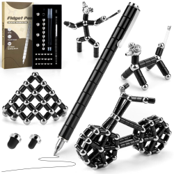 Tigerhu Fidget Pen, Magnetischer Kugelschreiber, Magnet Stift, Lustig Multifunktions Magnetstift, Stressabbau Druckkugelschreiber für Männer, Frauen, Kinder, Vatertagsgeschenk Schwarz Angebot bei HelloDeals