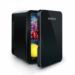 Enventor Mini Kühlschrank 4 Liter, 6 Dosen Mini-Kühlschränke für Schlafzimmer, AC+12V DC Stromkühler und Wärmer, Portable Kleiner Kühlschrank für Auto, Kosmetik, Getränke, Obst, Schwarz 4L Schwarz Angebot bei HelloDeals