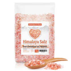 MeerBach & Rose Himalaya Salz, rosa Kristallsalz, 1kg grobes Salz für die Salzmühle, Pink Salt, Badesalz, Salz aus Punjab Pakistan, 2-4mm Körnung 1 kg (1er Pack) Angebot bei HelloDeals