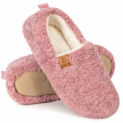EverFoams Damen Warme Kunstwolle Memory Foam Voll Hausschuhe 38/39 EU Rose Angebot bei HelloDeals