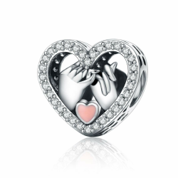 Geschenke für Frauen Anhänger Charm aus 925er Sterlingsilber, Herzform mit Händen, Liebes-Anhänger, kompatibel mit Pandora-Armband, Schmuckgeschenk Herzform Charm Anhänger Angebot bei HelloDeals