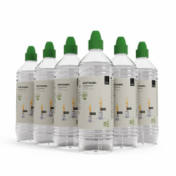 höfats - flüssig Bioethanol Spin 900 | 1200 | 1500 Rauch- und Rußfreies Ethanol - 6X 1 Liter Nachfüllflasche - Zubehör für Spin mit Bio-Burner, Tischfeuer, Tischkamin, für Indoor und Outdoor Angebot bei HelloDeals