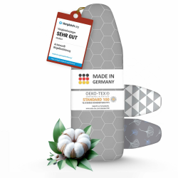 arteneur® - Made in Germany Bügelbrettbezug 120x40 | Hitzereflektierend | Gummizug | OEKOTEX100 | 5 Größen | Polsterung | Bügelbrettbezug für Dampfbügelstation und Dampfbügeleisen | Bügeltischbezug M Hexagonal M Angebot bei HelloDeals