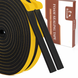 Yotache Dichtungsband Selbstklebend für Türen, Fensterdichtung10mm(B) x 6mm(D) Lärm Schalldämmung Wasserdicht Gummidichtung Abdichtungsband Schwarz (2 Rollen je 4m lang) 10 mm x 6 mm Schwarz Angebot bei HelloDeals