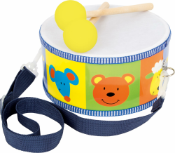 small foot Trommel mit Trommelstöcken aus Holz, mit verstellbarem Gurt, Musikinstrument für Kinder, ab 3 Jahren, 3315 Bunte Tiere Angebot bei HelloDeals