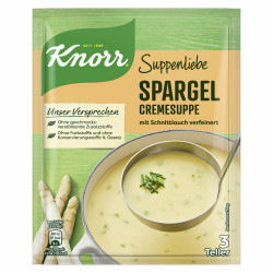 Knorr Suppenliebe Spargelcreme Suppe, 1 x 3 Teller (1 x 750 ml) Spargelcreme 58 g (1er Pack) Angebot bei HelloDeals