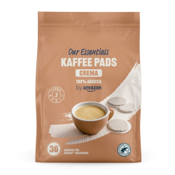by Amazon Kaffeepads Crema 100% Arabica, Geeignet für Senseo Maschinen, Mittlere Röstung, 36 Stück, 1er-Pack Crema 36 stück (1er Pack) Angebot bei HelloDeals