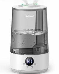 Homvana Luftbefeuchter Schlafzimmer Top-Fill, 3.6L 360°Cool Mist 34H Dauerhaft, Ruhig 16dB (SilentSpary Tech) Klein, Kinderzimmer Baby, BPA Free, Aromadiffusor für Pflanzen 7-Color Night Light 7-farben Stimmungslicht Angebot bei HelloDeals