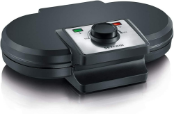 SEVERIN Duo-Waffeleisen, antihaftbeschichtetes Doppelwaffeleisen für zwei klassische Herzwaffeln, Herzwaffeleisen im Slim-Design, ca. 1.200 W Leistung, schwarz, WA 2106 Single Angebot bei HelloDeals