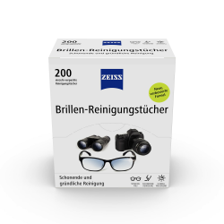 ZEISS Brillen-Reinigungstücher mit Alkohol 200 Stück zur schonenden & gründlichen Reinigung Ihrer Brillengläser - jedes Tuch einzeln verpackt - ideal für unterwegs oder auf Reisen Tücher mit Alkohol Tücher mit Alkohol 200 Stück Angebot bei HelloDeals