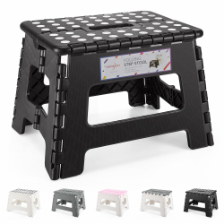 HOUSE DAY 22 cm Klapphocker für Kinder – Tritthocker für Kinder faltbar Kunststoff Klappstuhl Hocker Hocker Hocker Schritt Hocker für Kinder (schwarz) 1 Stück, Schwarz Angebot bei HelloDeals