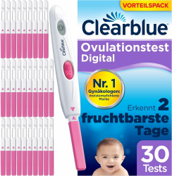 Clearblue Kinderwunsch Ovulationstest Kit Digital, 30 Tests + 1 digitale Testhalterung, Fruchtbarkeitstest für Frauen / Eisprung, nachweislich schneller schwanger werden Ovulationstest Digital 30st Angebot bei HelloDeals