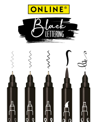 Online 5x Fineliner Schwarz wasserfest | mit Brush Pen, Fineliner-Spitzen und Kalligrafie-Spitze | Black Handlettering-Set | Tuschestifte für Bullet Journal, Sketchnotes & DIY Geschenke Angebot bei HelloDeals