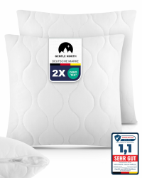 Gentle North Kopfkissen (40x40 cm groß) - 2er Set Kissen für Bett und als Dekokissen - Mit Reißverschluss für Füllung - Sofakissen - Zierkissen für Couch und Sofa - Ökotex - Waschbar bis 60° - Weiß 2 St. | 40x40cm Angebot bei HelloDeals