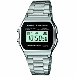 Casio Collection Unisex Retro Armbanduhr A158WEA Silber/Schwarz Angebot bei HelloDeals