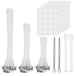 VIKY® Kerzendocht Set, 100 Stück Kerzendochte für Kerzen, Rauchfrei Kerzendocht, Kerzen Selber Machen Set, Dochte für Kerzen DIY Kerzen Öllampen Aromatherapie, DREI Längen（10/15/20cm） Angebot bei HelloDeals