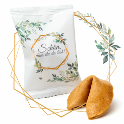 Lucky Treats Glückskekse - 25 Stück - Schön, dass du da bist - Sprüche auf Deutsch & Englisch - Gastgeschenke Hochzeit Deko - kleine Geschenke für Kollegen 25 Stück Schön, dass du da bist - Weiß Angebot bei HelloDeals