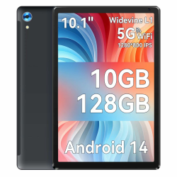 Cheerjoy Android Tablet, 10.1 inch Tablets with Octa-Core Processor, 1280 * 800 IPS HD Touchscreen, 10GB RAM 128GB ROM, 1TB TF Card Expandable, 5G/2.4G WiFi, BT 5.0,Dual Camera (Schwarz) Angebot bei HelloDeals