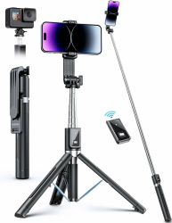 ANXRE Selfie Stick Handy Stativ Mit FernauslöSer [VerstäRkter Ständer],360° Drehbarer Tragbar 125cm Stativ Handyhalterung Tisch für Smartphone,Selfie Stick Stativ Kompatibel mit iphone Samsung Android 125CM Schwarz mit Fernbedienung Angebot bei HelloDeals