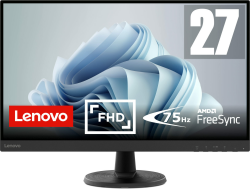 Lenovo D27-45 Monitor | 27" Full HD Monitor | 1920x1080 | 75Hz | 250 nits | 4ms Reaktionszeit | VA-Panel | HDMI | VGA | AMD Radeon FreeSync | entspiegelt | 4,6kg | schwarz Angebot bei HelloDeals