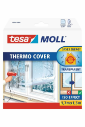 tesa tesamoll Thermo Cover Fenster-Isolierfolie - Transparente Isolierfolie zur Wärmedämmung an Fenstern - Inklusive praktischer Klebelösung - 1,7 m x 1,5 m 1,7 m x 1,5 m Single Angebot bei HelloDeals