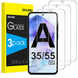 SPARIN 3 Stück Panzer Schutz Glas für Samsung Galaxy A35/A55 5G, HD Displayschutz, 9H Härte Schutzfolie, Frei von Kratzern, Ultrabeständig Folie Angebot bei HelloDeals