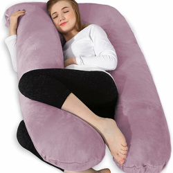 Chilling Home Schwangerschaftskissen, U Form Seitenschläferkissen mit Bezug U Kissen Stillkissen groß Lagerungskissen, Kissen für Frauen und Seitenschläfer(Lila, Samt) Angebot bei HelloDeals