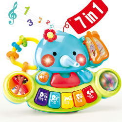 Hahaland Musikspielzeug Baby Spielzeug 6 Monate, Elefant Spielzeug ab 3 6 Monate Mädchen Motorikspielzeug, Musikinstrumente mit Licht & Klang Kinder Keyboard Babyspielzeug ab 1 Jahr Mädchen Jungen Grüner Angebot bei HelloDeals