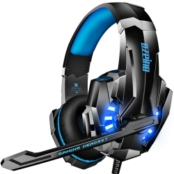 Ozeino Gaming Headset für PS4 PS5 3D Surround Sound Noise Cancelling Kopfhörer Mit Mikrofon Für PC Xbox One Switch with LED Licht Schwarz und Blau Angebot bei HelloDeals