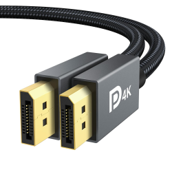iVANKY DisplayPort Kabel 2M 144Hz, [VESA-Zertifiziert] DP Kabel 4K@60Hz, 2K@144Hz, 2K@165Hz,1080@240Hz, Display port Kabel mit FreeSync und G-Sync, Geeignet für 144Hz-Gaming-Monitor, PC, Grafikkarte 2M 4K Grau Angebot bei HelloDeals
