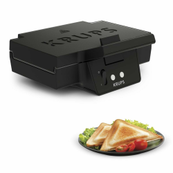 Krups Sandwichmaker FDK451 | für gegrillte Sandwichtoasts in Dreiecksform | Antihaftbeschichtete Platten (Leichte Reinigung, kein Anbrennen) | Aufheiz & Temperaturkontrolle | 850 W | 31.6x15.5x29.5cm Single Angebot bei HelloDeals