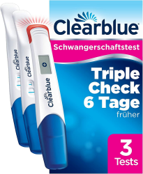 Clearblue Schwangerschaftstest Ultra Frühtest Kombipack Triple-Check, 3 Tests (1 digital 10mIU/ml, 2 visuell 10mIU/ml), Pregnancy Test / Frühschwangerschaftstest, Ergebnisse 6 Tage früher Ultra Frühtest Triple-Check 3st Angebot bei HelloDeals